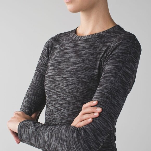 Lululemon &go Where-To Dress Long Sleeve Heathered Black size 4 - Picture 9 of 15